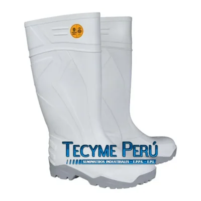 Bota Pvc Blanca Con Punta De Acero Modelo 943 V-Flex